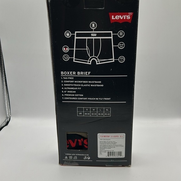 Levi's Men's Boxer Briefs 5-Pack Multicolors Size Large New in Box! - Picture 5 of 7